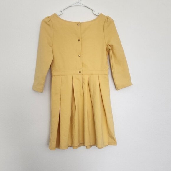 Janie and Jack Girls Yellow Pleated Dress With Bow Accent Size 12 - Picture 2 of 5